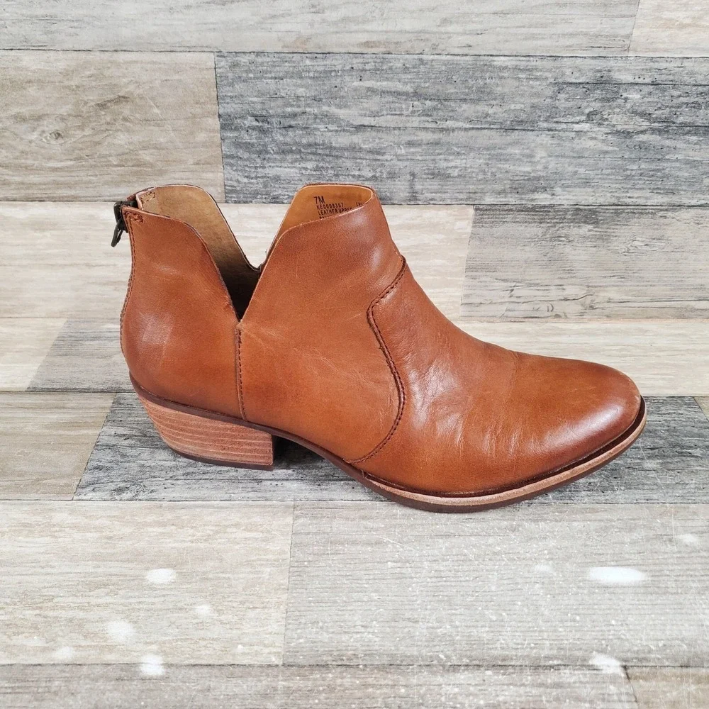 Kork-Ease Skye Womens Western Boots Sz 7 M Block Heel Brown Leather Cowgirl Boot
